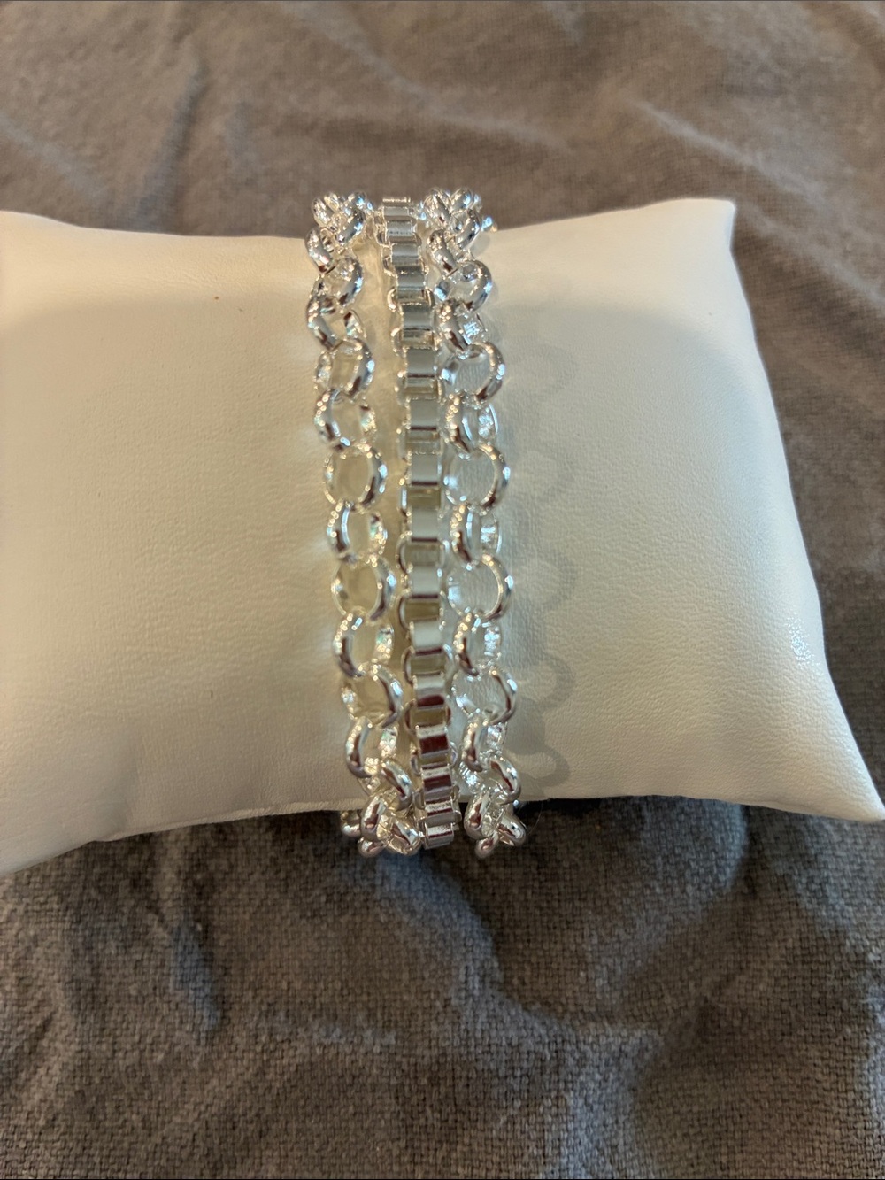 925 silver plated set of 3 stacking Bracelets  - Women Jewelry